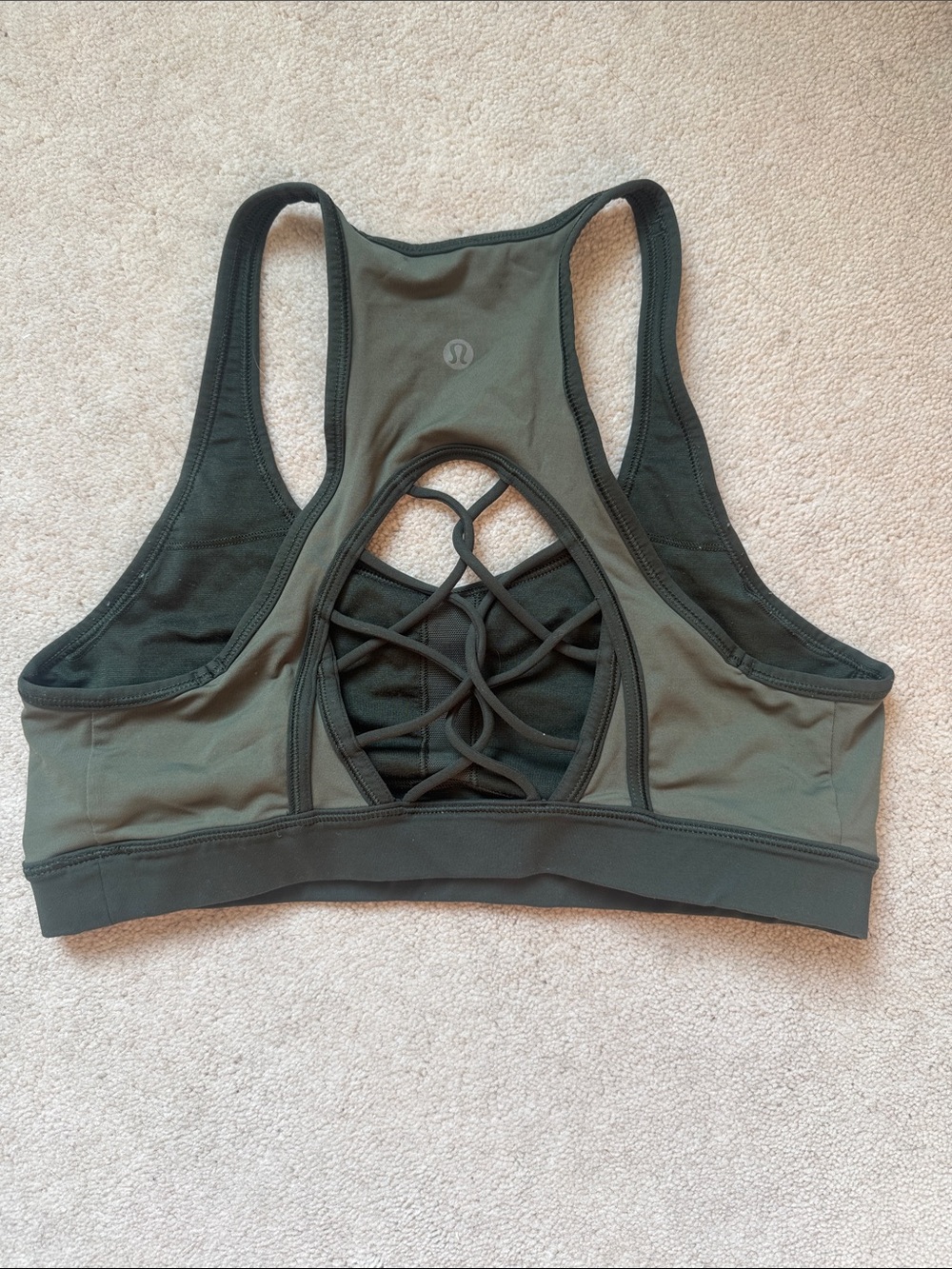 Lululemon Olive Green Strappy Racerback Sports Bra